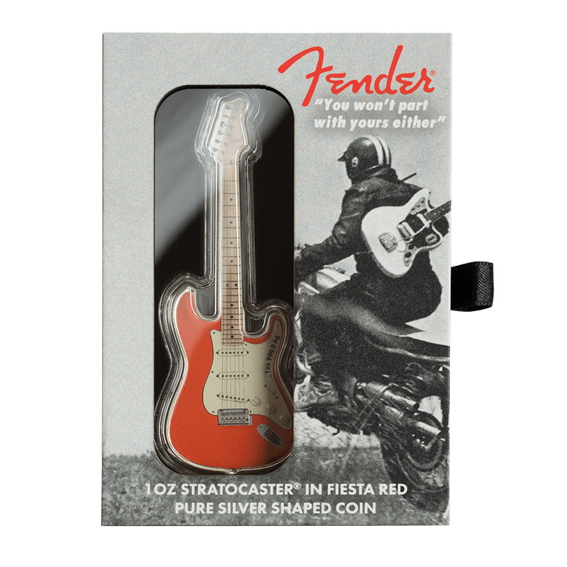 Buy Fender® 1 oz Pure Silver Stratocaster® Fiesta Red Shaped Coin (2022)